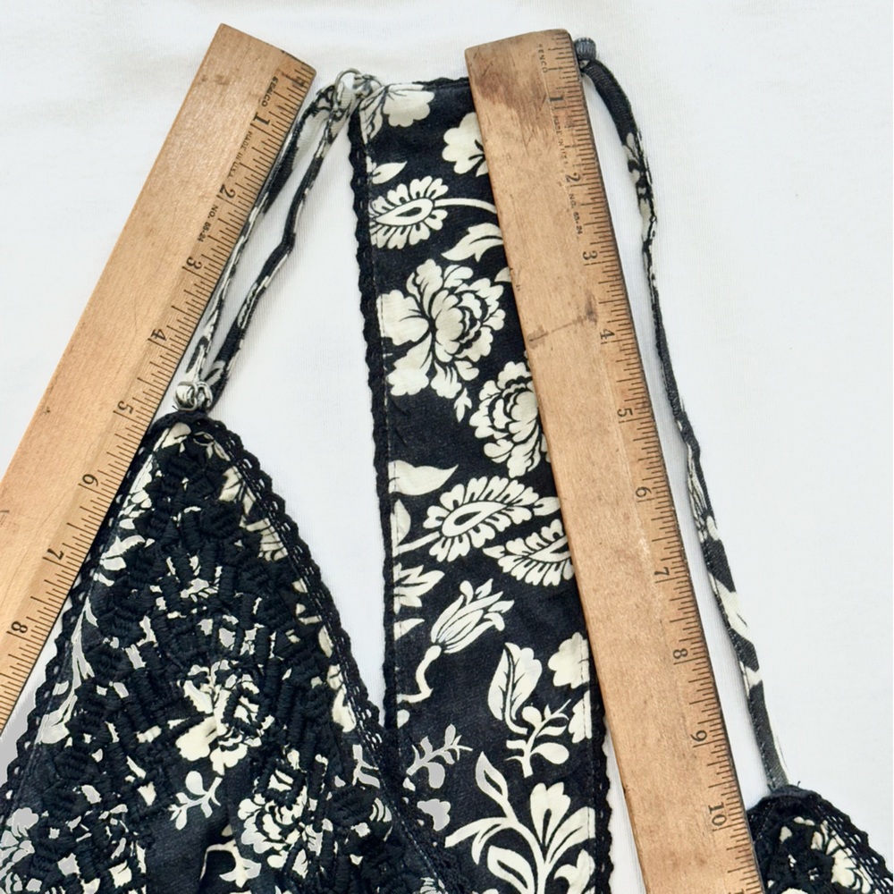 Free People Sammy Tank Top Camisole Black/Cream Floral Size XLarge NWT - Picture 11 of 13